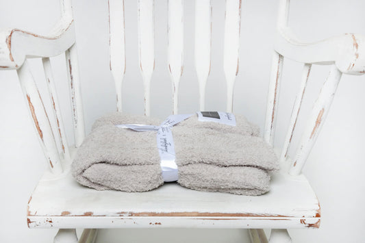 Foggy Dew Cable Knit Toddler Blanket