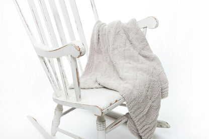 Foggy Dew Cable Knit Toddler Blanket