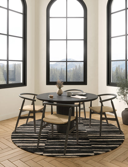 Sahara Schwarz & Natur Teppich