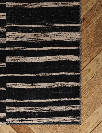 Sahara Schwarz & Natur Teppich