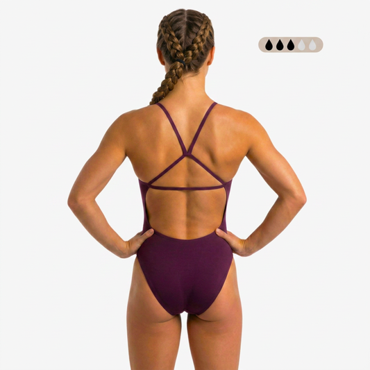 Merlot SecureFlo Open-Back One-Piece Period Swimsuit by Norca
