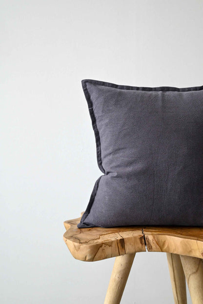 Cotton/ Linen Pillow Cover - Grey - 18" x 18"