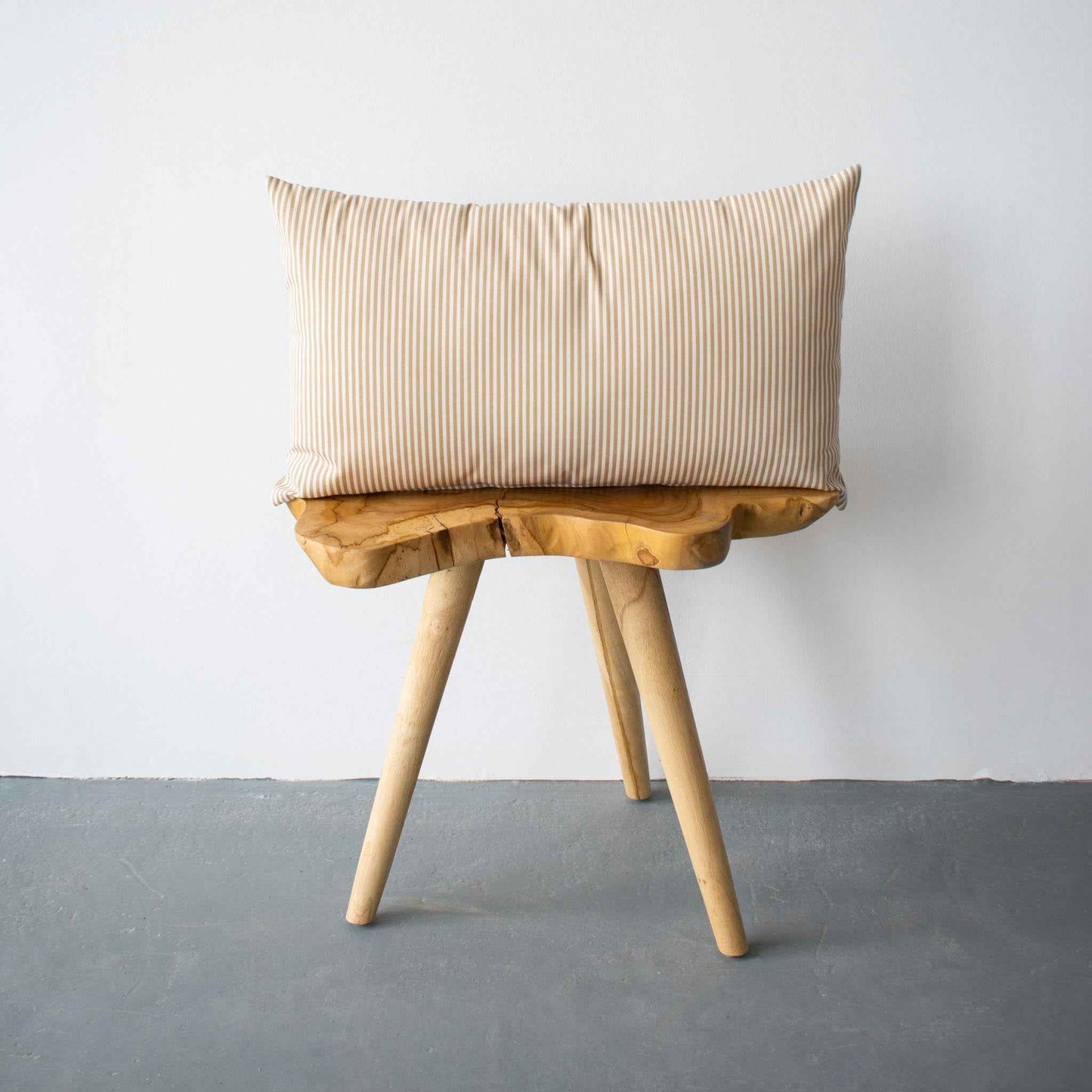 OUTDOOR PILLOW - TAN STRIPE LUMBAR