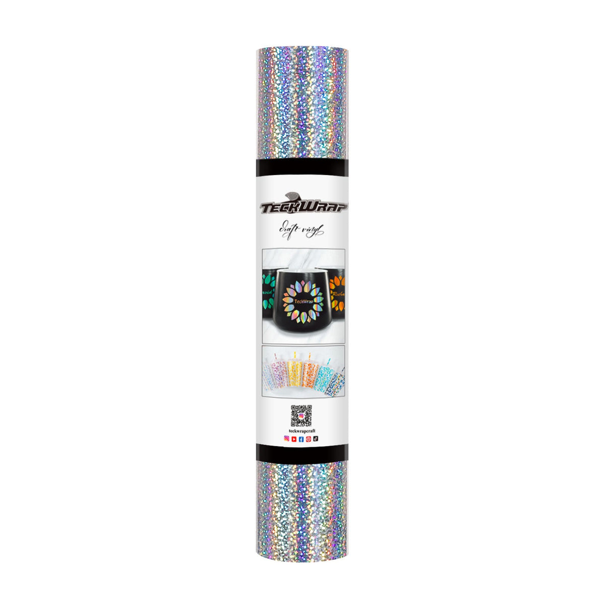 TeckWrap Holographic Sparkle Adhesive Vinyl - Silver | Captivating Auroras for Your Crafts!