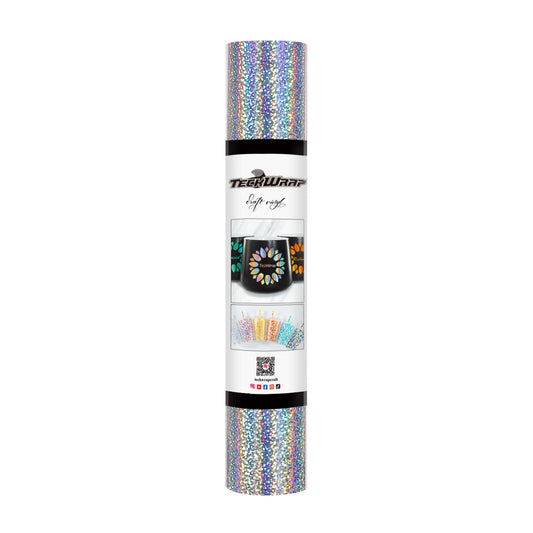 TeckWrap Holographic Sparkle Adhesive Vinyl - Silver | Captivating Auroras for Your Crafts!