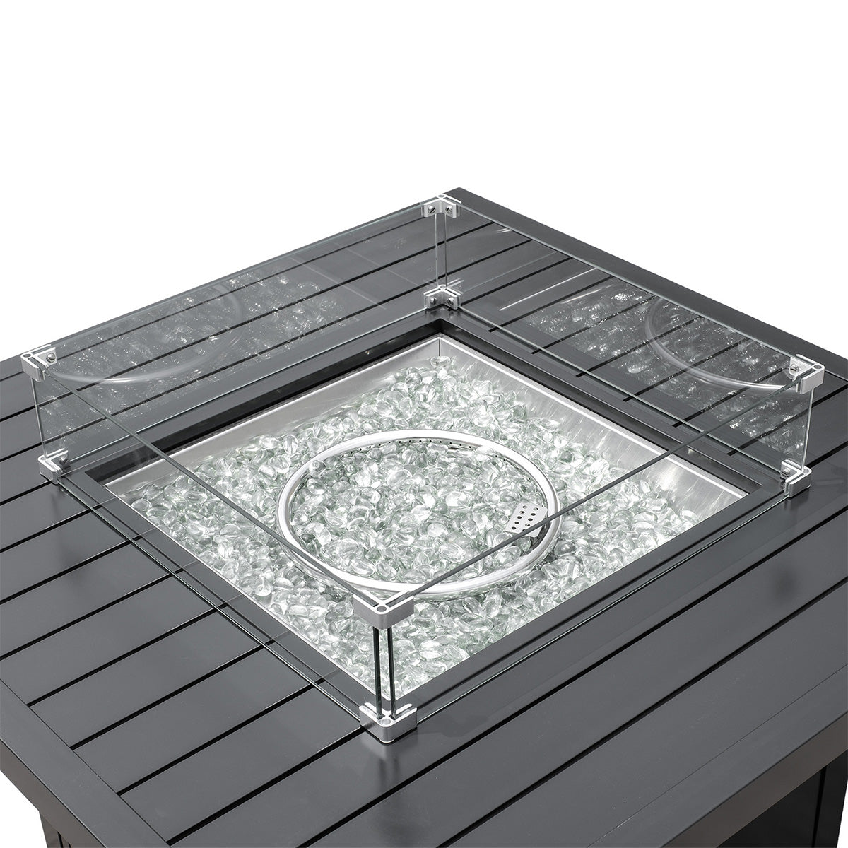 Aluminum Propane 42" Square Outdoor Fire Pit Table - AURABAGS SHOP