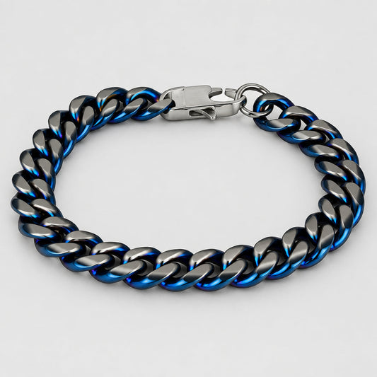 Steeltime Men's Cuban Link Chain Bracelet | Oxidized Stainless Steel