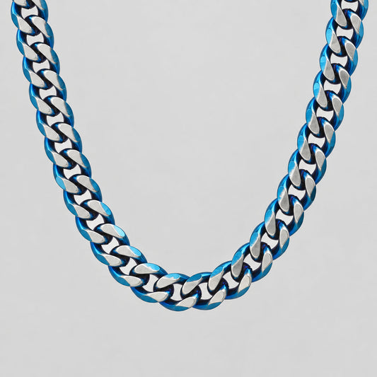 Steeltime Men's Cuban Link Chain Necklace | Oxidized Stainless Steel