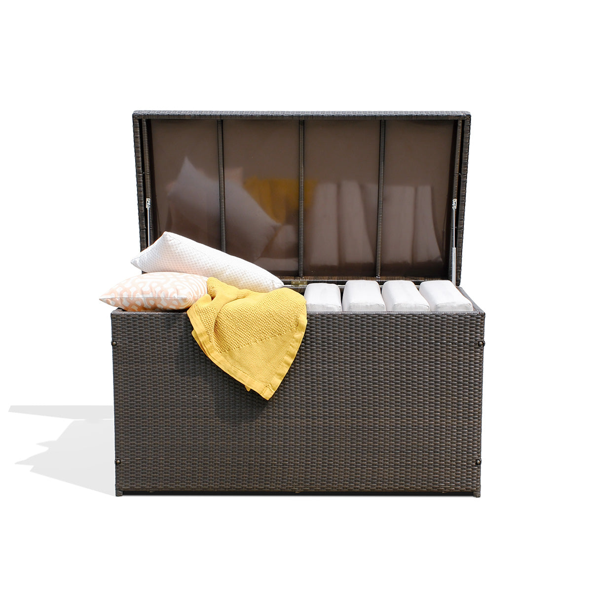 Dark Brown Outdoor Wicker Storage Box - AURABAGS SHOP