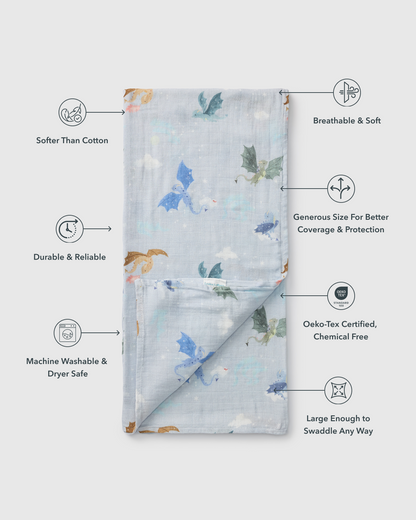 Muslin Swaddle - Magical Dragons
