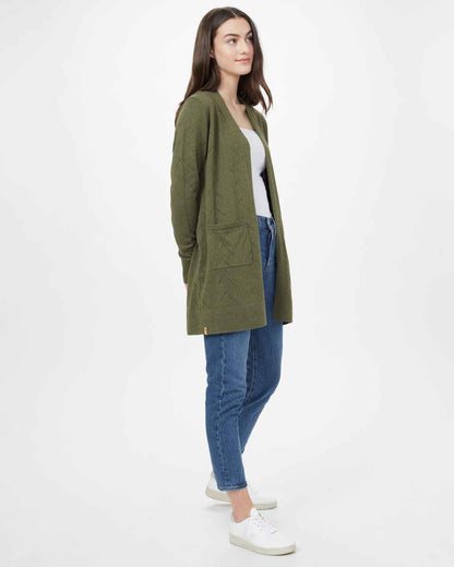 Highline Cotton Sage Tree Stitch Cardigan