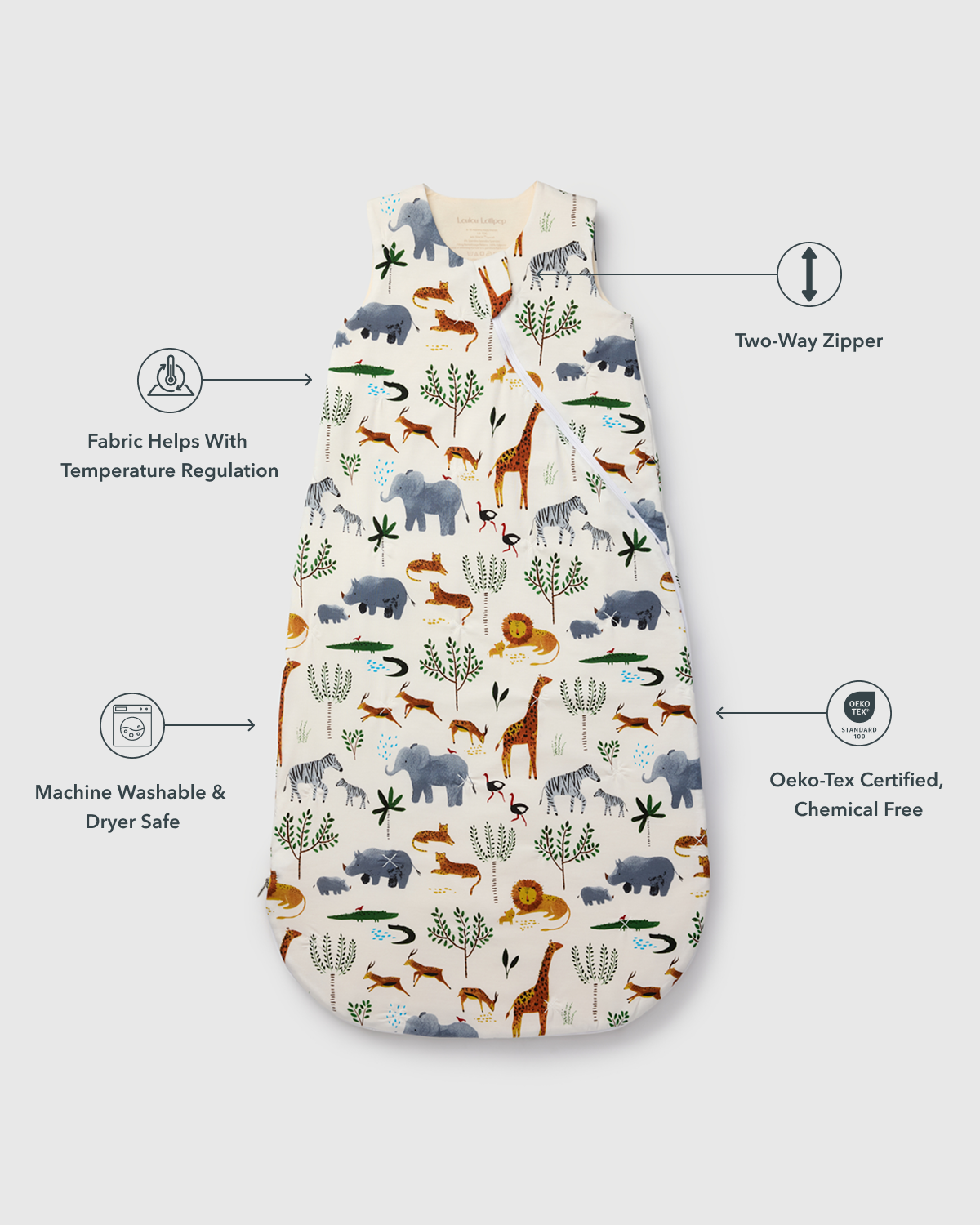 Baby Sleep Bag TENCEL™ 1.0 TOG - Safari Jungle