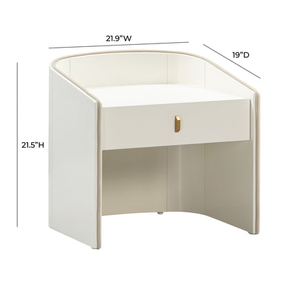 Cove 22" Lacquer Storage Drawer Nightstand - Multiple Colors Available