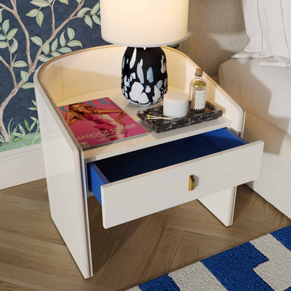 Cove 22" Lacquer Storage Drawer Nightstand - Multiple Colors Available