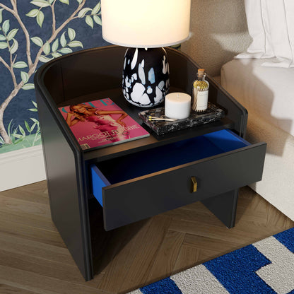 Cove 22" Lacquer Storage Drawer Nightstand - Multiple Colors Available