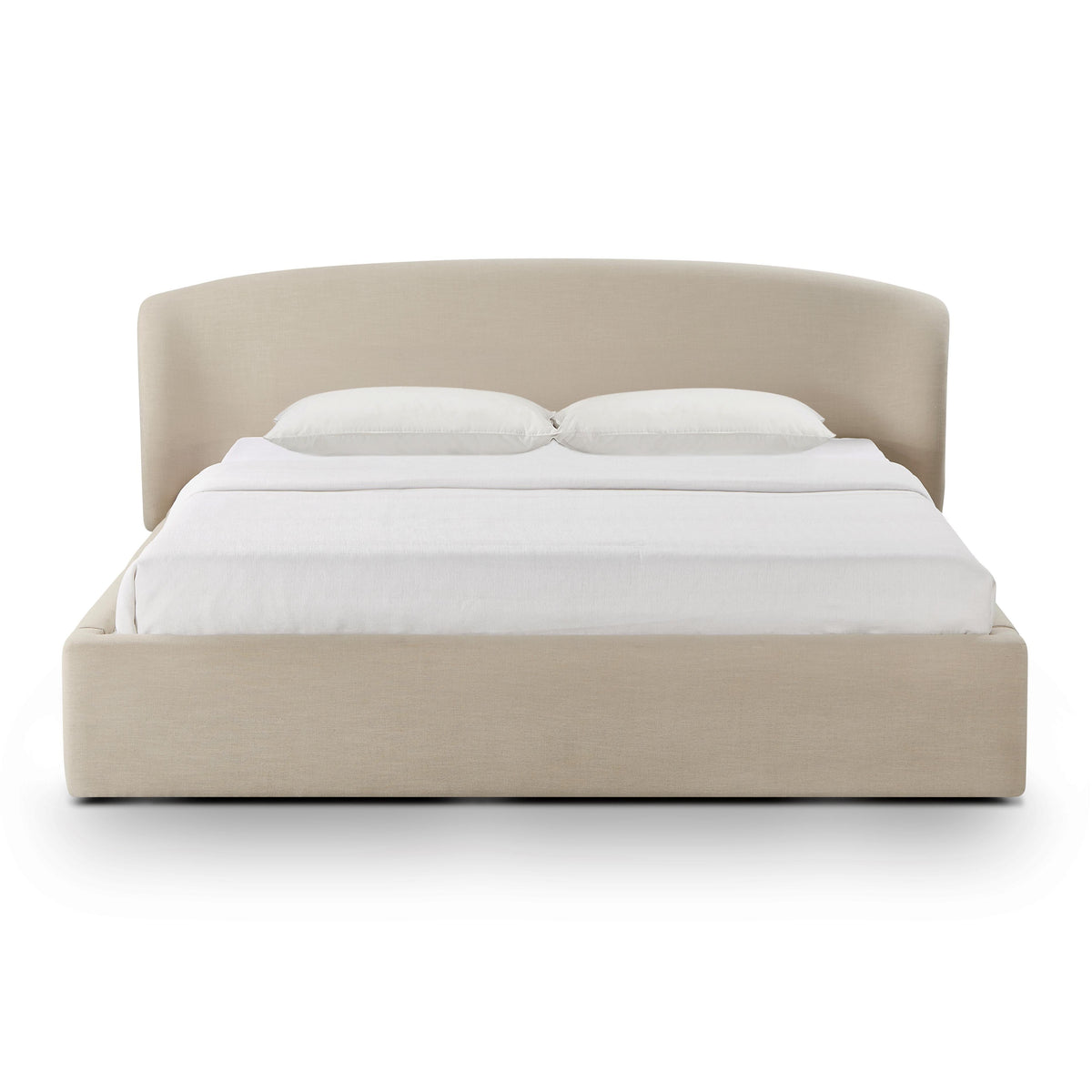 Savanna Upcycled Linen Platform Storage Bed - Taupe
