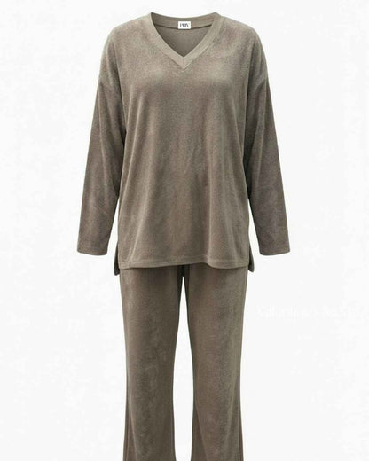 Terry & Co. - Relaxed French Terry Matching Lounge Set For Women 2PC In Latte