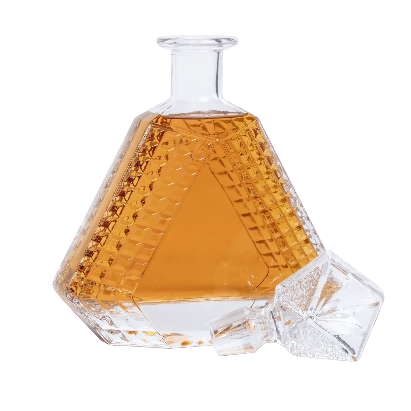 Triangle Whiskey Decanter – Handcrafted Glass Gift Set