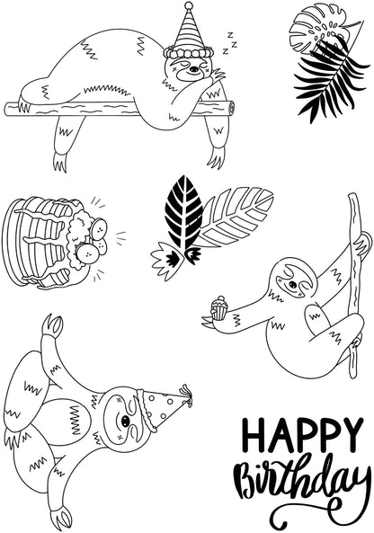 Creative Expressions Designer Boutique Happy Sloth Day 6 in x 8 in Stamp Set