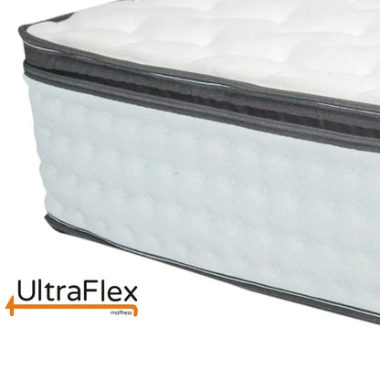 UltraFlex® LUSH 12" Orthopädische Eurotop Taschenfederkernmatratze mit Premium-Schaumumrandung, umweltfreundliche Hybridmatratze (Hergestellt in Kanada)