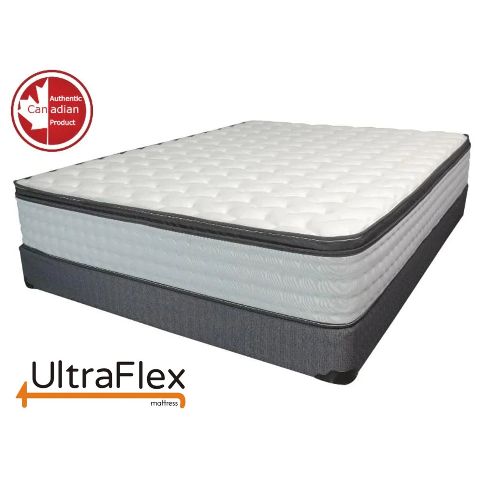 UltraFlex® LUSH 12" Orthopädische Eurotop Taschenfederkernmatratze mit Premium-Schaumumrandung, umweltfreundliche Hybridmatratze (Hergestellt in Kanada)
