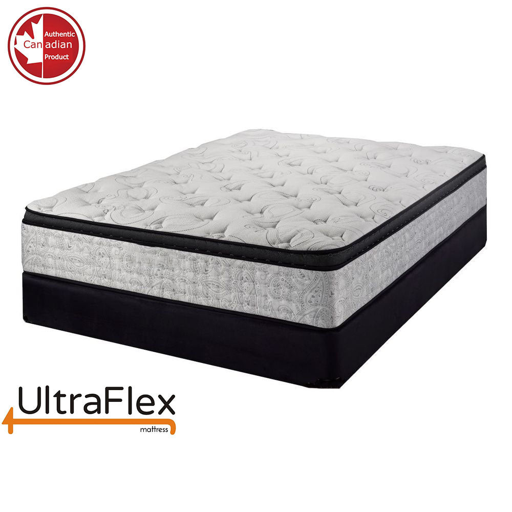 UltraFlex® OASIS – 12” Hybrid Orthopädische Eurotop, Spinal Care Taschenfederkernmatratze, Premium High-Density-Schaumstoff ummantelt, druckentlastender Komfortschaum und HDcoil-Taschenfedern, umweltfreundliche Matratze (Hergestellt in Kanada)