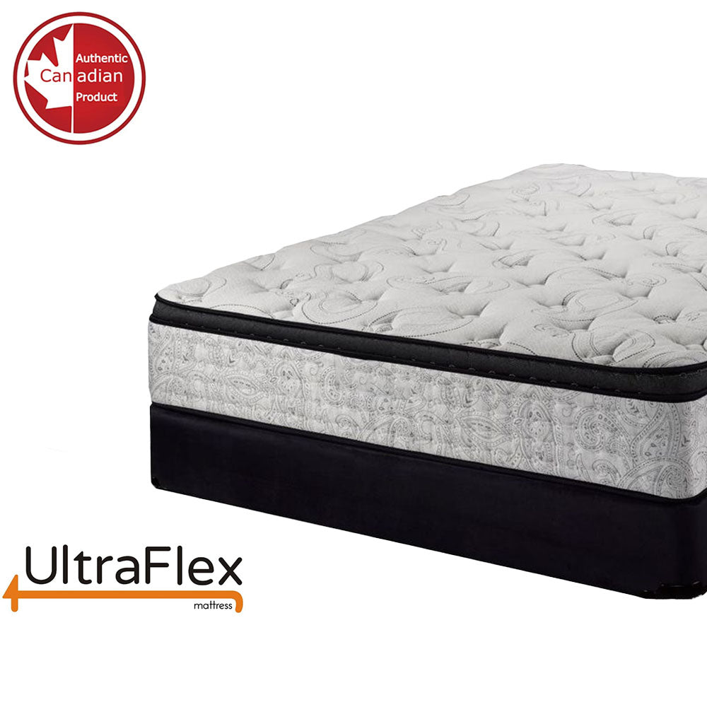 UltraFlex® OASIS – 12” Hybrid Orthopädische Eurotop, Spinal Care Taschenfederkernmatratze, Premium High-Density-Schaumstoff ummantelt, druckentlastender Komfortschaum und HDcoil-Taschenfedern, umweltfreundliche Matratze (Hergestellt in Kanada)