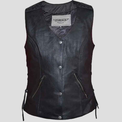 Unik International Women's Eyelet Laced 2 Pocket Vest