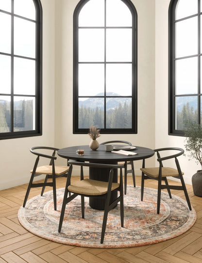 Riverra Terracotta Black Rug