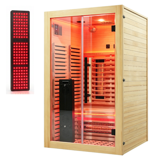 Blisspod | Venetian | Full Spectrum Indoor Premium Canadian Hemlock Low EMF Sauna | 10 Heaters | Chromotherapy & Reflexology | 2 Person