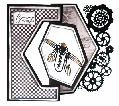 SL Cutting Dies Card Shape Industrial Vintage Treasures 140x203x1mm 12 PC nr.265