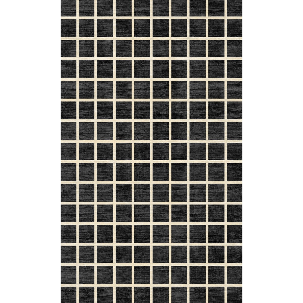 Teppich Caper Black Natur Kariert