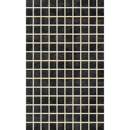 Teppich Caper Black Natur Kariert