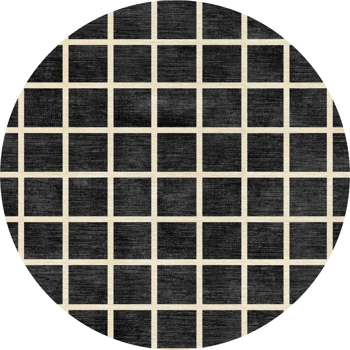 Teppich Caper Black Natur Kariert