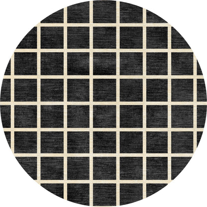 Teppich Caper Black Natur Kariert