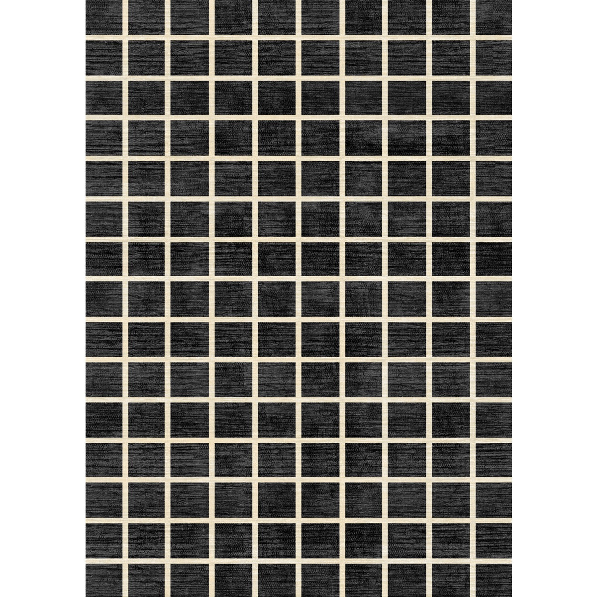 Teppich Caper Black Natur Kariert