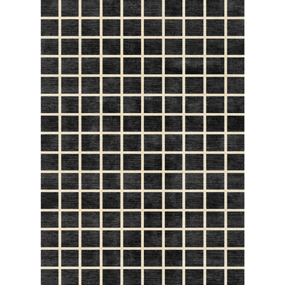 Teppich Caper Black Natur Kariert