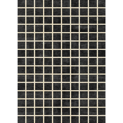 Teppich Caper Black Natur Kariert