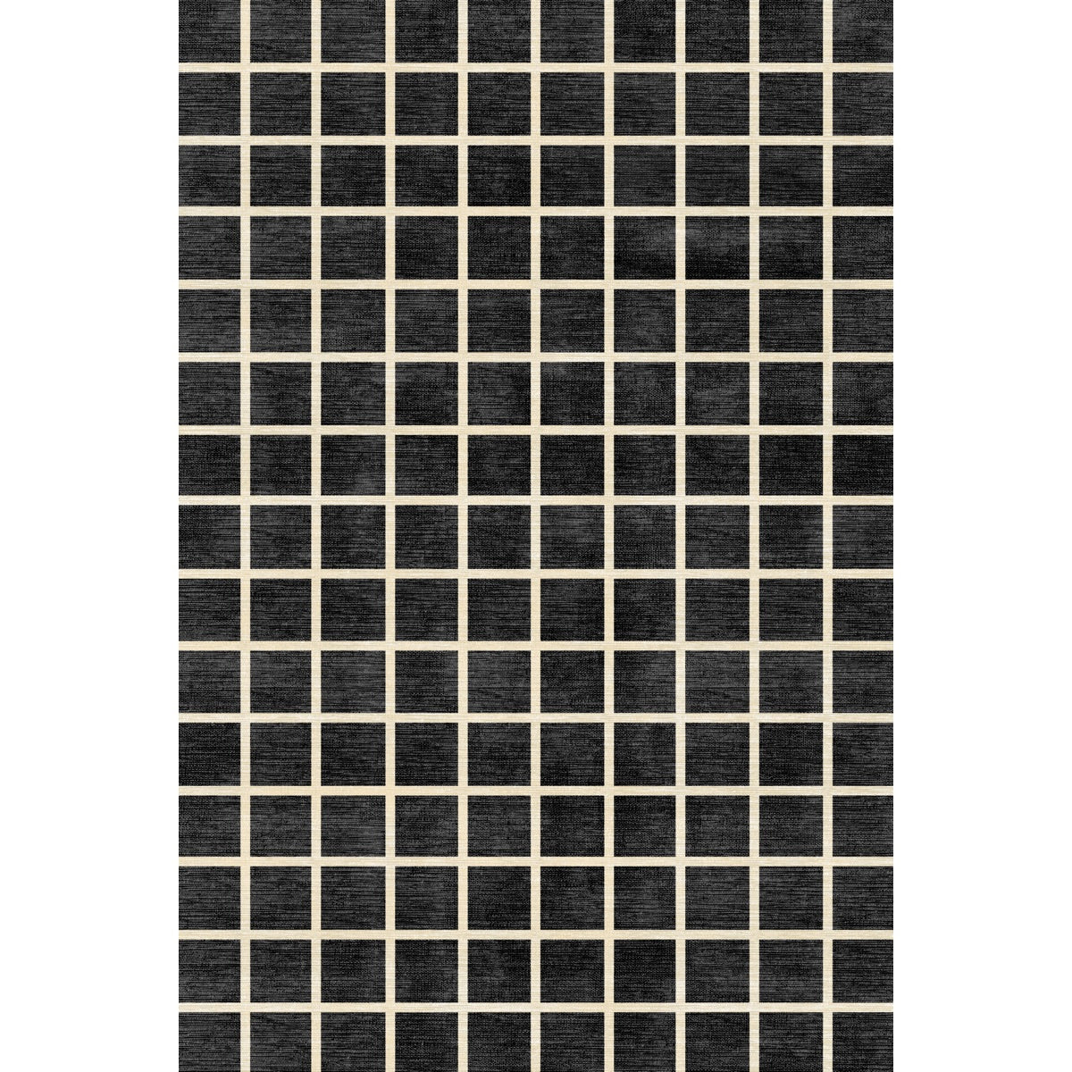 Teppich Caper Black Natur Kariert