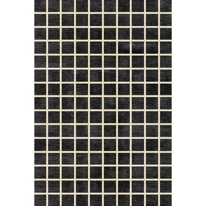 Teppich Caper Black Natur Kariert