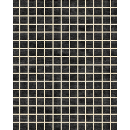Teppich Caper Black Natur Kariert
