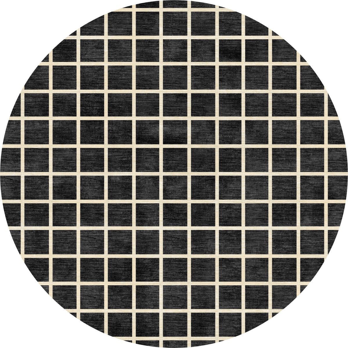 Teppich Caper Black Natur Kariert