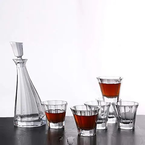 Crystal Decanter Whiskey Set - 7 Piece Luxury Barware Collection