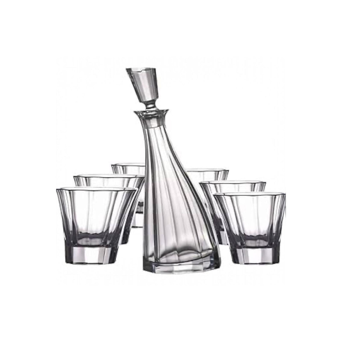 Crystal Decanter Whiskey Set - 7 Piece Luxury Barware Collection