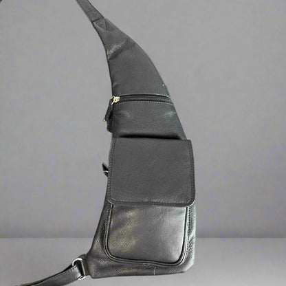 JBG International Leather Sling Body Bag. Premium Crossbody Bag for Modern Urban Carry