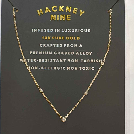 MALIKA Gold: Mini Zirconia Constellation Necklace with Center Stone on Dainty Chain