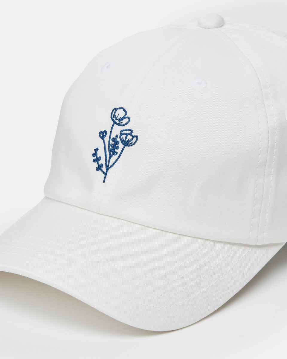 Flower Embroidery Peak Hat