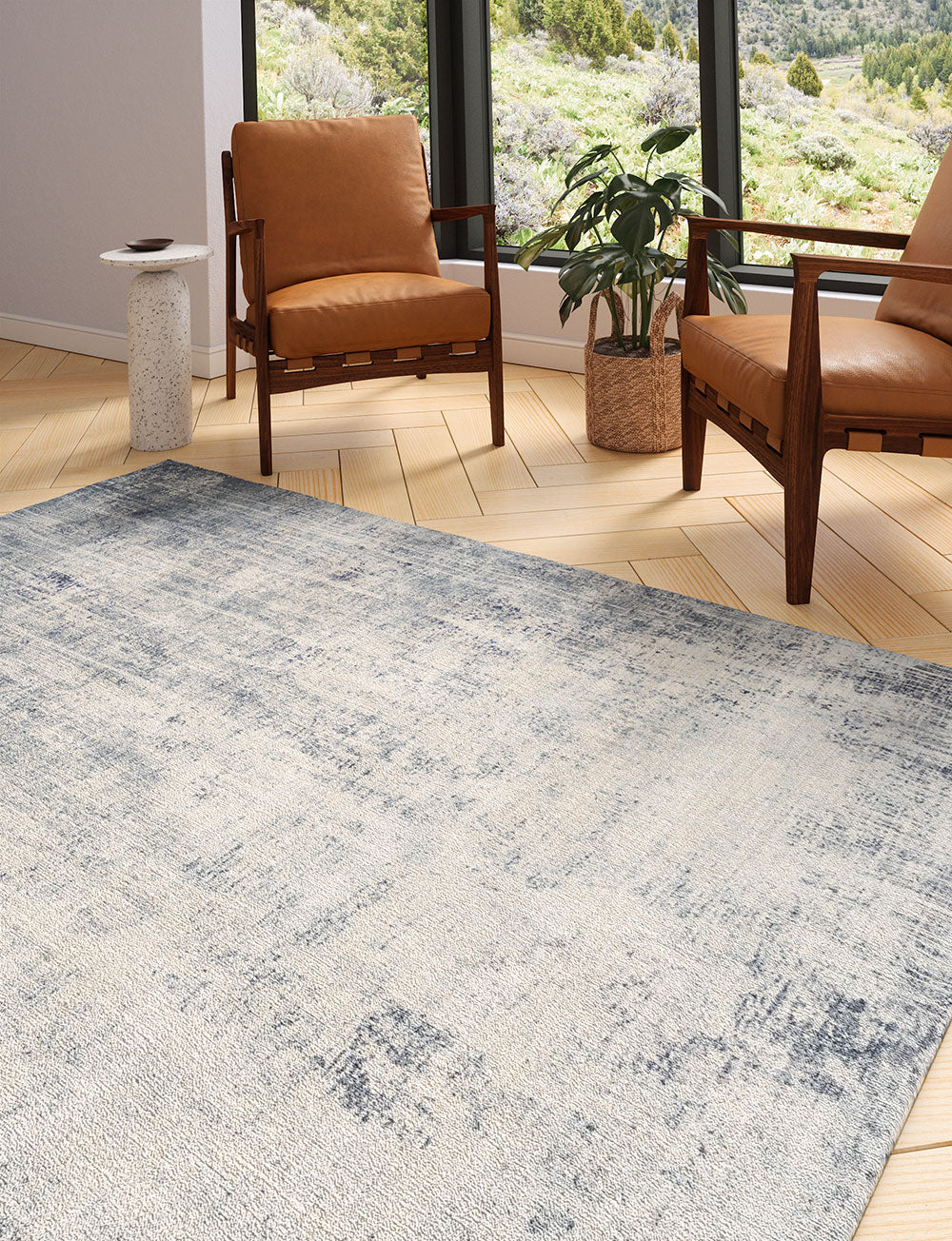 Teppich Willow Blau Grau