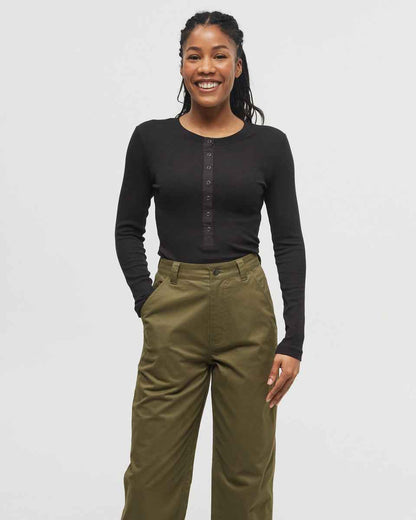 Rib Snap Placket Henley