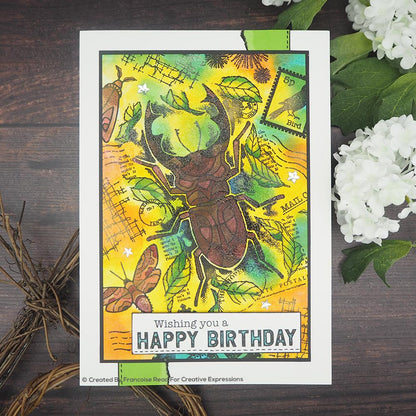 Woodware Clear Singles Stag Beetle 4 in x 6 in Stamp